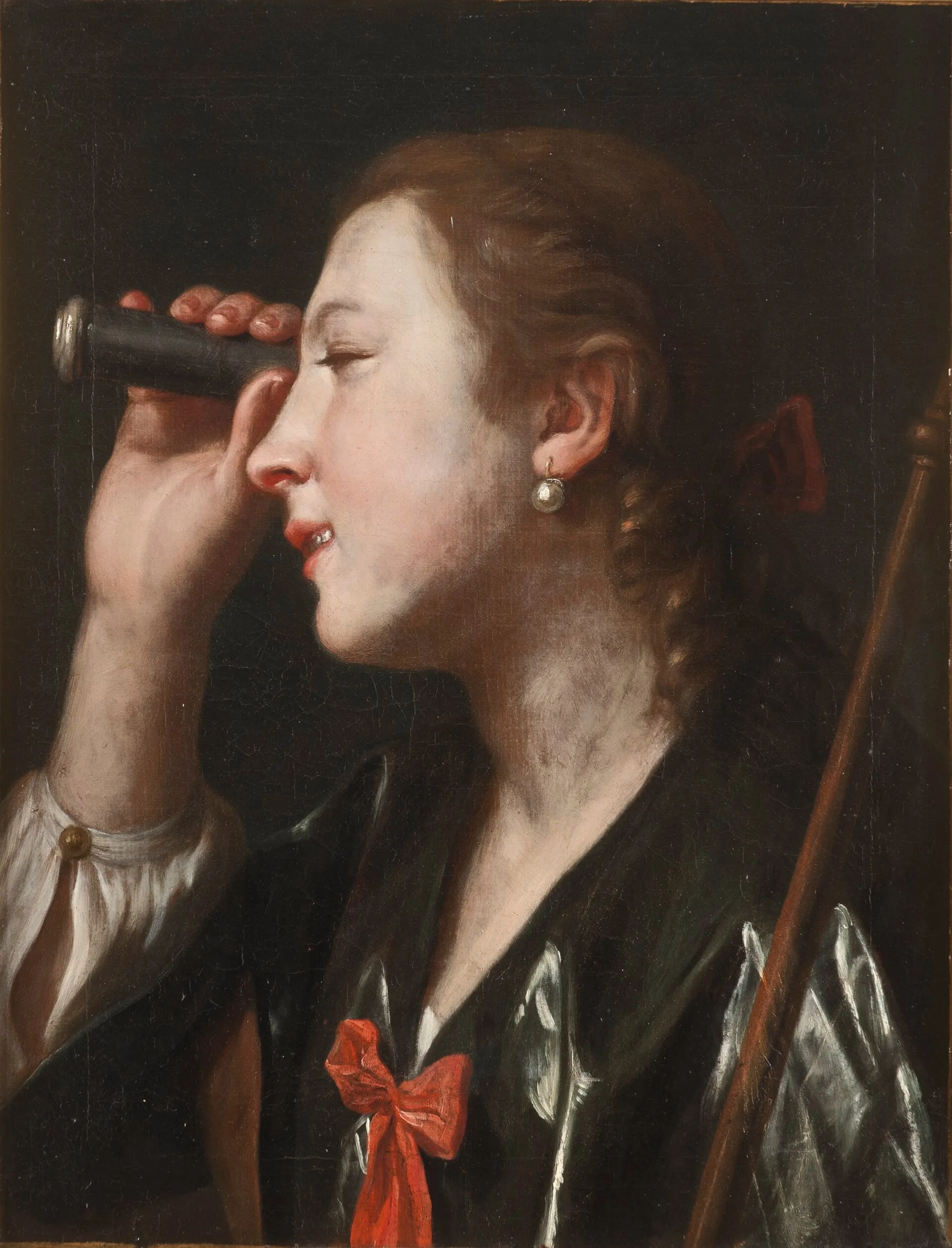 Capa do episódio #6: Moça olhando por uma luneta, de Pietro Antonio Rotari. Domínio público, via Wikimedia Commons