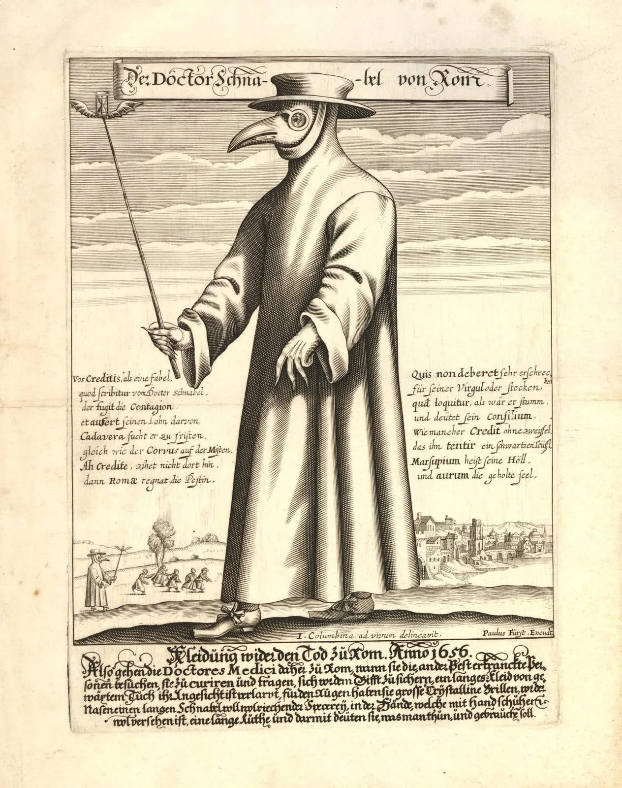 Capa do episódio #53: Doktor Schnabel von Rom, 1656, Paulus Fürst / British Museum. Domínio público, via Wikimedia Commons