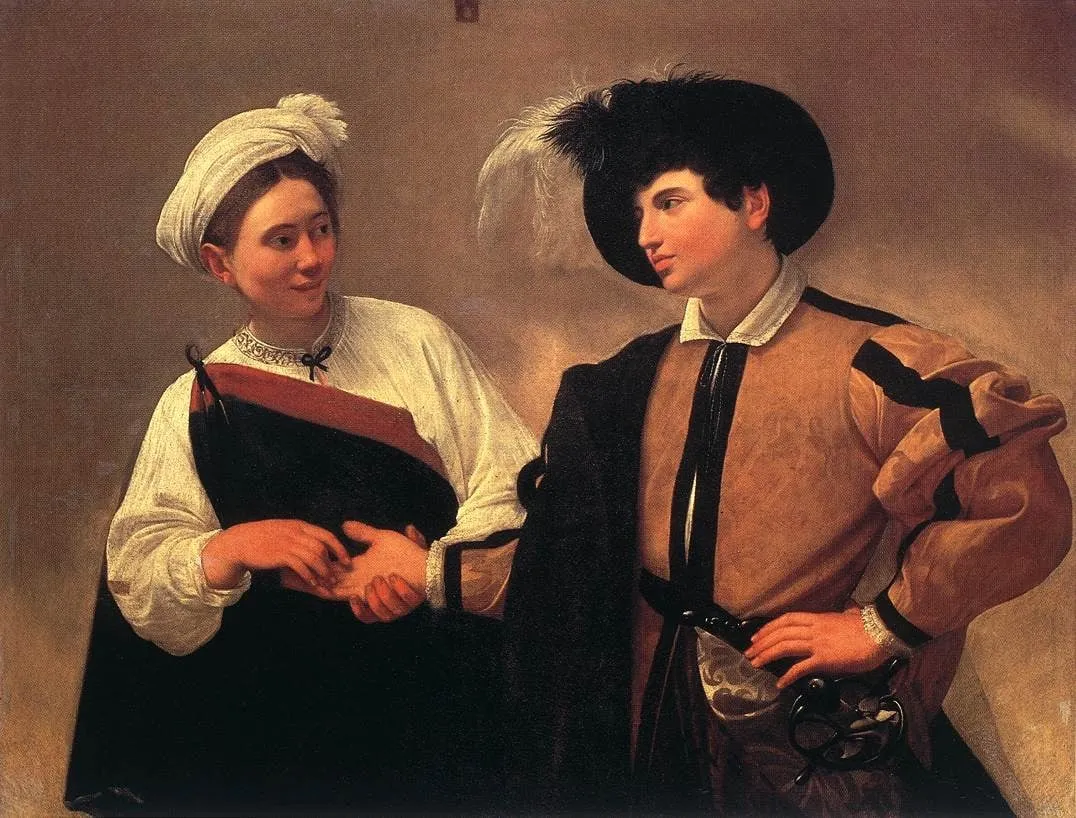 Capa do episódio #66: A cartomante, 1594, Caravaggio. Domínio público, via Wikimedia Commons