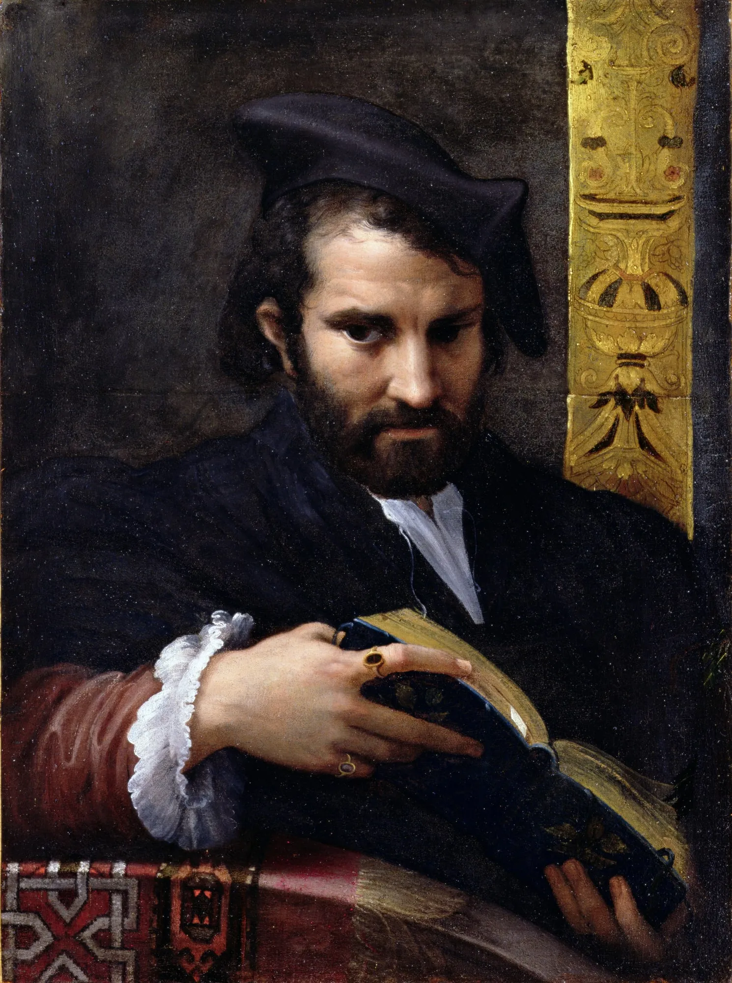 Capa do episódio #34: Retrato de um homem com um livro, Parmigianino / York Art Gallery. Domínio público, via Wikimedia Commons