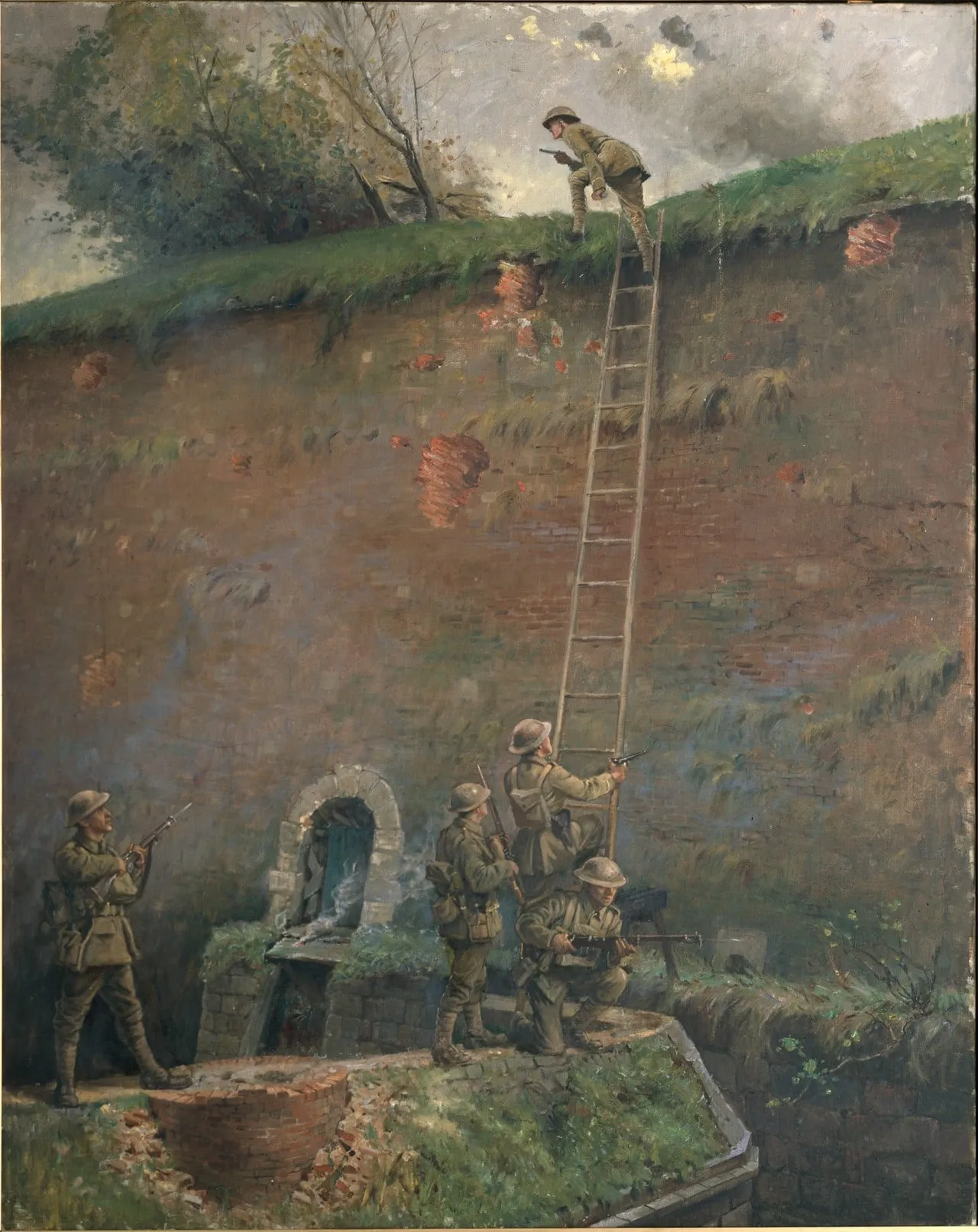 Capa do episódio #31: The scaling of the walls of Le Quesnoy, 1918, George Edmund Butler. Domínio público, via Wikimedia Commons